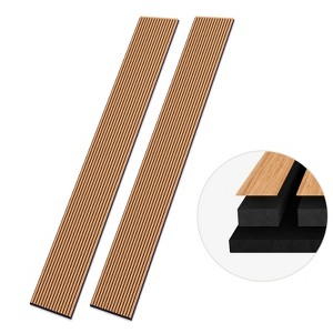 SMARTSTANDARD 105.9 in. x 12.6 in. x 0.9 in. Slat Wood Acoustic Sound Absorbing 3D Decorative Wall Paneling, 2-Pack - 1 of 1