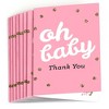 Big Dot of Happiness Hello Little One - Pink and Gold - Girl Baby Shower Thank You Cards (8 count) - 2 of 4