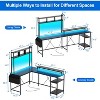 Spacious L-Shaped Gaming Desk with Customizable RGB Lights & Charging Options – Ideal for Comfort & Efficiency, Black - 3 of 4
