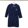 Personalized Linum Kids 100% Polyester SUPER PLUSH Double Brushed Hooded Bathrobe in White Script Font - 2 of 3