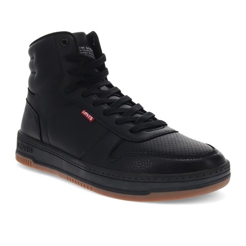Levi's Mens Drive Hi Vegan Synthetic Leather Casual Hightop Sneaker Shoe,  Black/gum, Size 12 : Target
