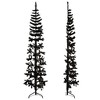 vidaXL Christmas Tree Decoration Slim Artificial Half Xmas Tree with Stand - Black 70.9" - 4 of 4