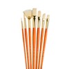 Princeton RealValue Brush Set, Natural Bristles, Long Handle Mixed Media Paintbrush, Orange, 7 Per Set, 2 Sets - 3 of 3