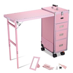 Byootique Rolling Makeup Train Case Nail Salon Cosmetic Organizer - 1 of 4