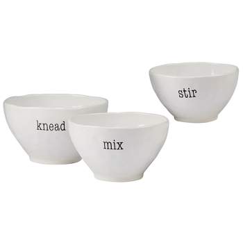 Certified International It's Just Words Ceramic Mixing Bowls White - Set of 3