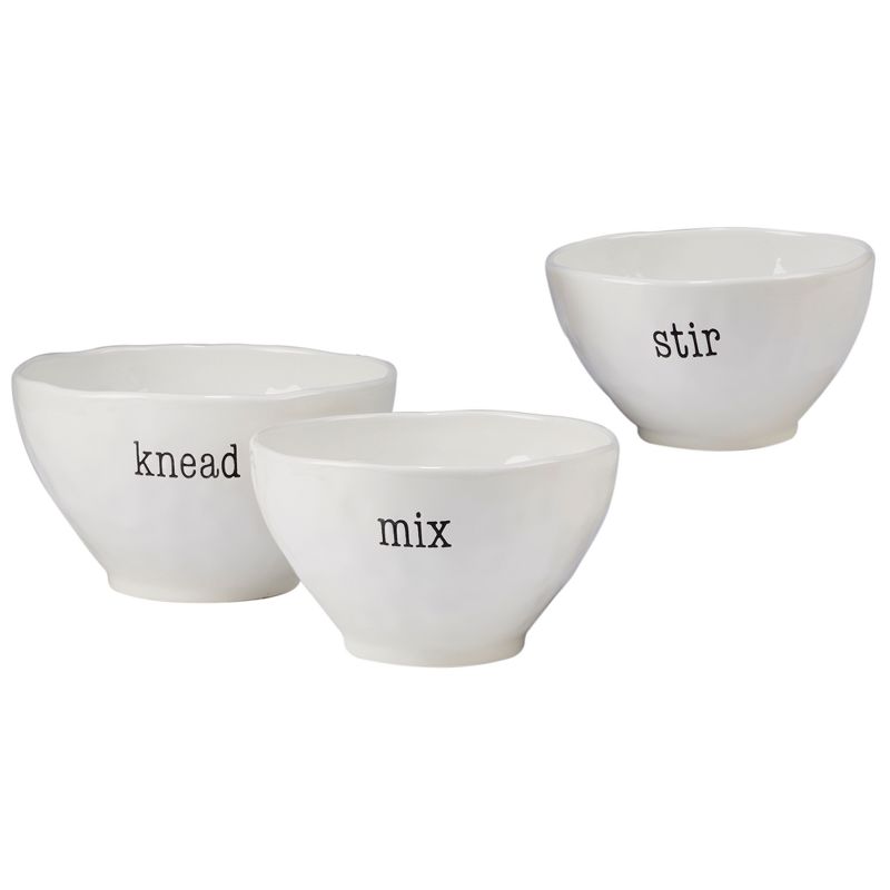 Certified International It's Just Words Ceramic Mixing Bowls White - Set of 3, 1 of 3