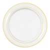 Smarty Had A Party 10.25" Clear w/ Gold Edge Rim Plastic Dinner Plates - 120 pcs - 2 of 4