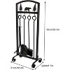 attop Fireplace Tools Set 30.5 inch Christmas Animals Pattern 5 Pieces - 2 of 4