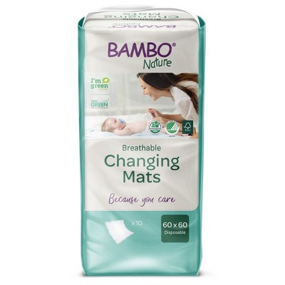 Bambo Nature Disposable Changing Table Pad Fluff 23.6 X 23.6 Inch 1000019471 10 pads