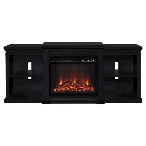 Union Electric Fireplace Tv Stand With Side Shelves For Tvs Up To