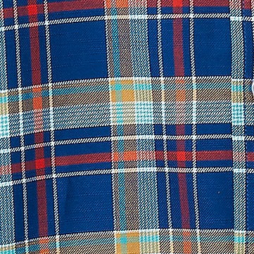 fiery red/blue plaid