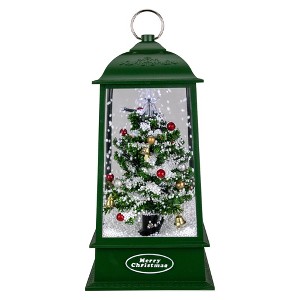 Northlight LED Lighted Snowing and Musical Decorated Christmas Tree Lantern - 13.5" - 1 of 4