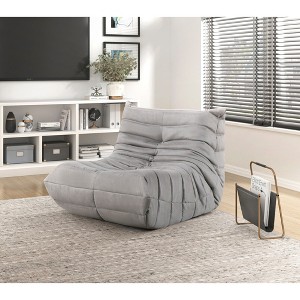 Microfiber Upholstery Luxury Accent Floor Chair with Button-Tufted Detail, High-Resilience Foam and Non-Slip Bottom - 1 of 4