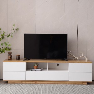 Modern TV stand for TVs up to 80'' , Media Console with Multi-Functional Storage, Entertainment Center with Door Rebound Device, TV cabinet - 1 of 4