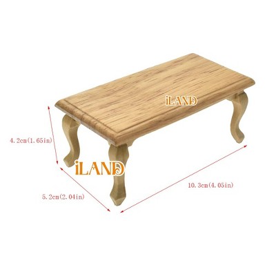 Etokfoks 7pcs Wooden Dollhouse Living Room Furniture Set Includes Sofa Coffee Table Cabinets Console Table for 3-6 Inch Dolls — фото 8