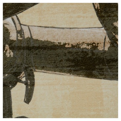 Vintage Airplane Triptych Canvas Art Set in Beige and Gray