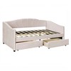 NicBex Twin Size Daybed Upholstered Velvet Fabric 81" Day Bed with Storage, Waved Backrest and Arms for Living Rooms - 4 of 4