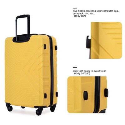 Yellow 3 Piece ABS Hard Shell Spinner Luggage Set