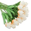 Unique Bargains Christmas 20 Pcs Artificial Flowers Fake Tulips for Wedding Rooms Home Hotel Party Decoration Light Champagne - 3 of 4