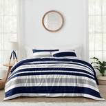 Navy & Gray Stripe Comforter Set (Full/Queen) - Sweet Jojo Designs