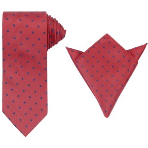 INSPIRE CHIC Men's Polka Dots Classic Pocket Square Tie Sets - 1 of 4