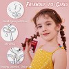 4-Pair Silver Plated Huggie Hoop Earrings - Bow, CZ Heart & Star Dangles, Hypoallergenic for Sensitive Ears (Ages 3+) - 2 of 4