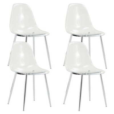 NicBex Dining Chairs Set of 4,Modern Dining Room Chairs with Metal Legs and Plastic Seat for Living Room,Kitchen and Bedroom