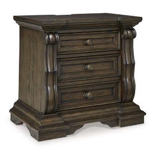 Signature Design by Ashley Maylee 2 Drawer Nightstand with USB Ports, Brown - 1 of 4