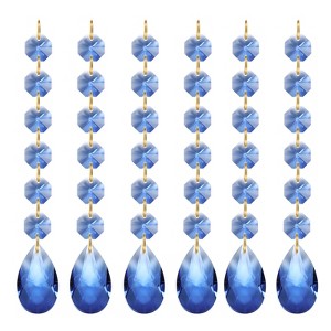Unique Bargains Crystal Pendants Teardrop Beads for DIY Lamp Arts Crafts Decoration 6 Pcs - 1 of 4
