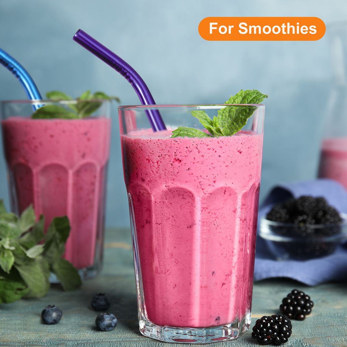 Unique Bargains Stainless Steel Reusable Durable Scratch Resistant Drinking Straw 9.5" Length 4 Pcs - thumbnail 4