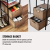 KTMBDW Wardrobe Closet, Wood Clothing Rack for Hanging Clothes, Free Standing Closet Organizers with 2 Wicker Drawers and 4 Hooks for Bedroom - 4 of 4