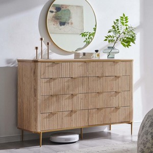 modern dresser target 54" Fluted 7 Drawer Dresser for Bedroom, Wooden Chest of Drawers with Metal  Handles, Modern Dresser TV Stand for Living Room Hallway Entryway