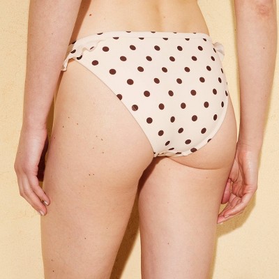 Shade & Shore Women's Polka Dot Ruffle Low Rise Medium Coverage Bottom- Shade & Shore™ Cream/Black M — фото 2