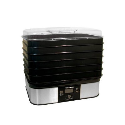 Weston Digital 6-Tray Dehydrator: 500W, Black, Hand Wash, 63.75 sq. in. Drying Area, Plastic, 1-Year Warranty