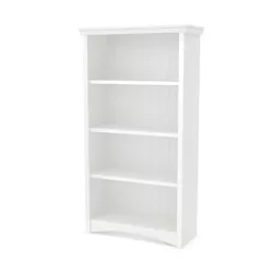 57.75" Gascony 4 Shelf Bookcase White - South Shore