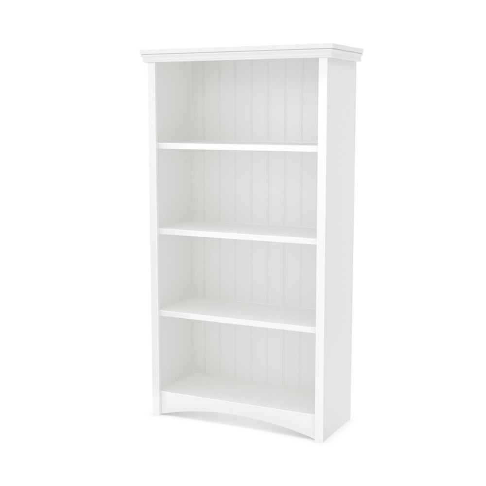 Photos - Wall Shelf 57.75" Gascony 4 Shelf Bookcase White - South Shore