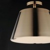 Maxim Lighting Carlo 1 - Light Semi-Flush Mount in  Dark Bronze/Leather/Heritage Brass - 2 of 4