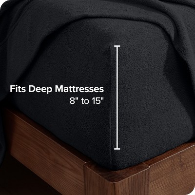 Twin Black Organic Flannel Deep Pocket Sheet Set