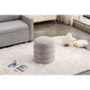 NicBex Modern 16.9" Round Ottomans Small Footstools with Boucle Fabric for Bedroom and Living Room - 3 of 4
