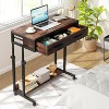 Tribesigns Portable Desk with Drawers, Mobile Laptop Desk with Wheels, Small Standing Desk for Home Office - image 2 of 4