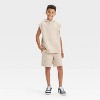 Boys' Fleece Sleeveless Cutoff Hoodie Sweatshirt - art class™ - 3 of 3
