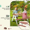 VYNXARIA Kids Picnic Table Set, Wooden Table & Bench Set, Kids Patio Furniture Outdoor Toys for Garden, Backyard, Aged 3-8 Years Old, Brown - 3 of 4