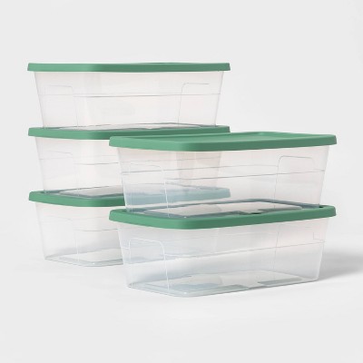 6qt Shoe Box 5pk Lids Crisp Green - Room Essentials™