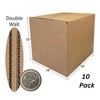 UOFFICE Heavy Duty Corrugated Boxes 18" x 18" x 18" 275lb Pack of 10 Cube Boxes - 3 of 4