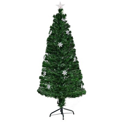 5-Foot Green Fiber Optic Artificial Christmas Tree with Multicolor LED Lights