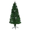 Tangkula 5'Pre-Lit Optical Fiber Artificial Christmas Tree w/ Multicolor LED Lights Snowflakes - 3 of 4