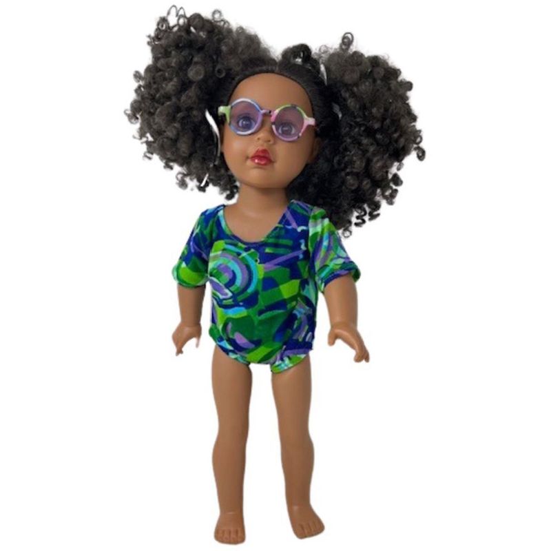 Doll Clothes Superstore Bathing Suit With Sunglasses Fits 18 Inch Girl Dolls Like American Girl Our Generation My Life Dolls, 2 of 5