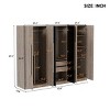 6 Doors Wooden Wardrobe Storage, 67''Tall Clothing Armoires With 2 Drawers Inside, Modern Armoires With Ample Storage Space-Cuddlewood - 4 of 4