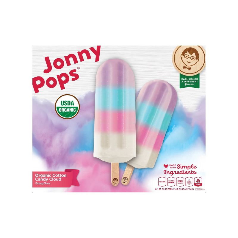 JonnyPops Organic Cotton Candy Cloud Frozen Dessert - 14.8oz/8ct, 1 of 3