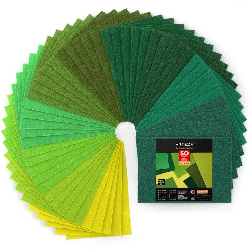 Arteza Green Tones Felt Sheet Set - 50 Pack : Target